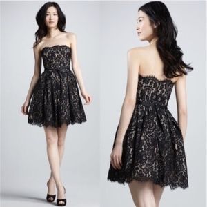 Black lace strapless dress semi formal
